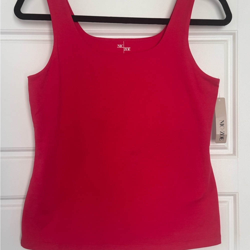 NIC+ZOE Pink Fitted Sleeveless Tank Top size M NWT